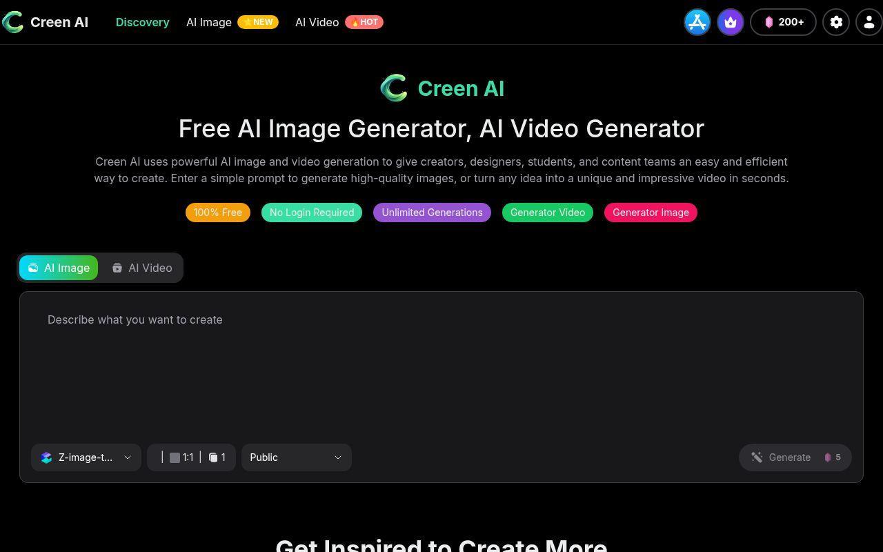 Creen AI screenshot