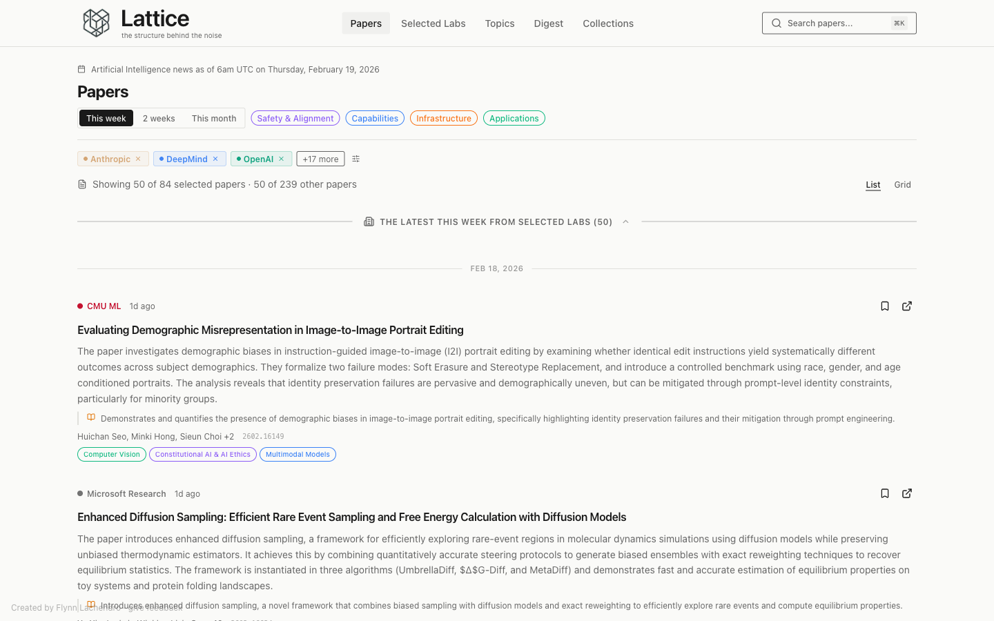 Lattice AI Research screenshot